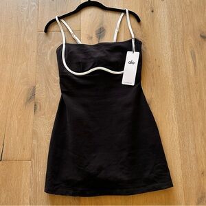 ALO Yoga Black Mini Dress with White Trim
